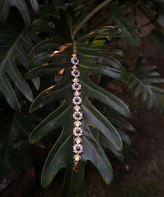 Gold sterling silver studded bracelet 2