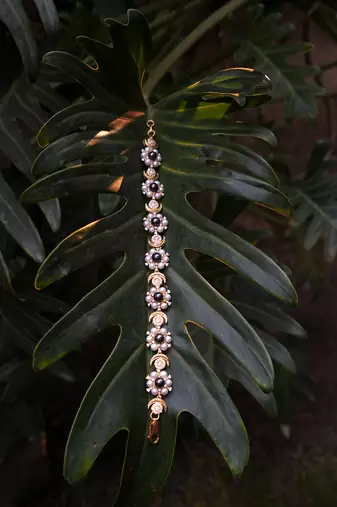 Gold sterling silver studded bracelet
