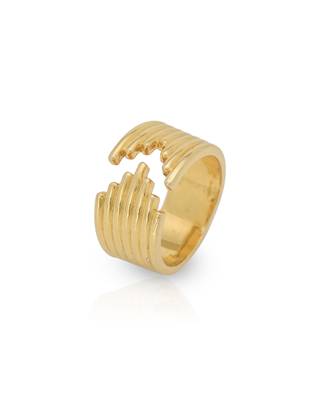 Gold sterling silver studded ring 1