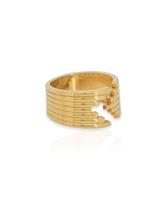Gold sterling silver studded ring 2