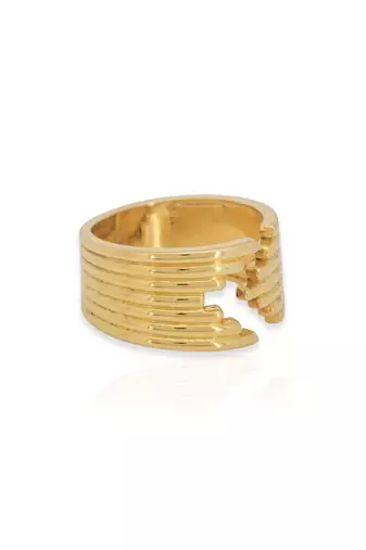 Gold sterling silver studded ring