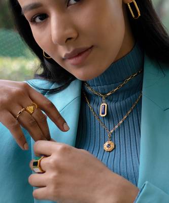 Gold sterling silver studded ring 3