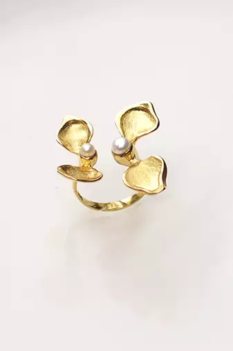 Yellow gold plated ring