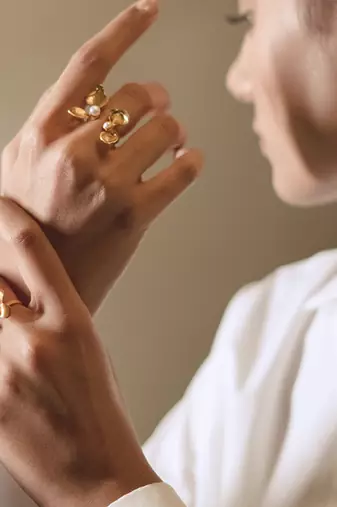 Yellow gold plated ring