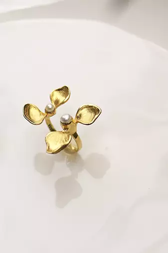 Yellow gold plated ring