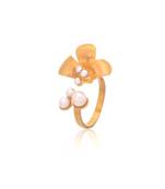 Yellow gold plated petal ring