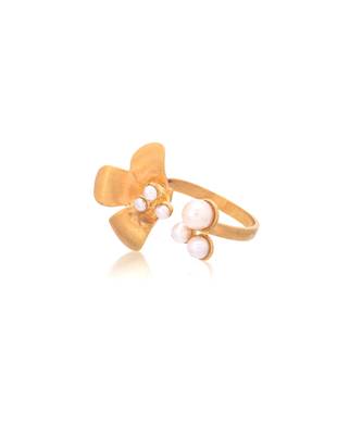 Yellow gold plated petal ring 2
