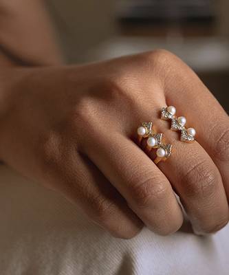 Yellow gold plated dewdrop ring 1