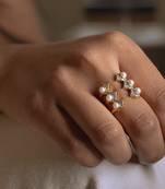 Yellow gold plated dewdrop ring