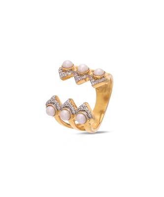 Yellow gold plated dewdrop ring 2