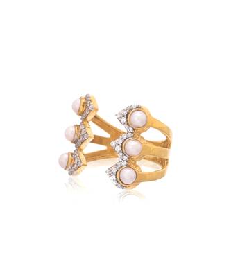 Yellow gold plated dewdrop ring 3