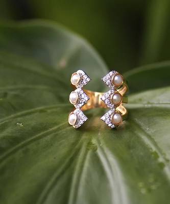 Yellow gold plated dewdrop ring 4