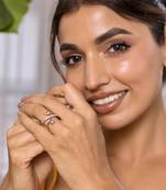 Yellow gold plated gemstone ring