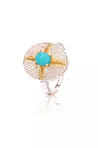 Silver studded jewellery ring with sterling silver base