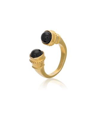 Yellow gold plated cuffed ring 1