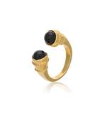 Yellow gold plated cuffed ring