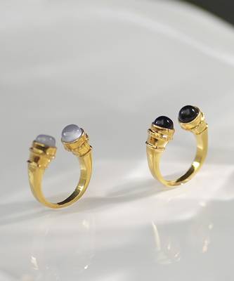 Yellow gold plated cuffed ring 2