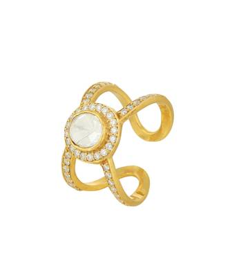 Yellow gold plated pearl ring 3