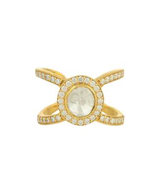 Yellow gold plated pearl ring 4