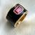 Black enamel ring with natural ruby