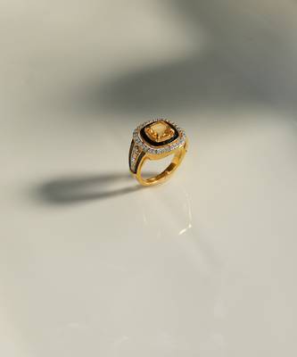 Yellow gold plated citrine ring 1