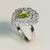 Green jewellery ring with sterling silver base