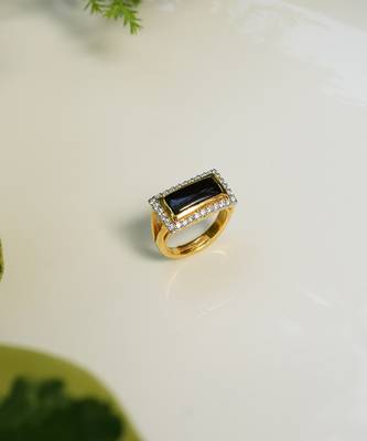 Black sterling silver studded jewellery ring 2