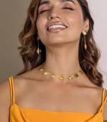 Gold studded jewellery sterling silver necklace-set