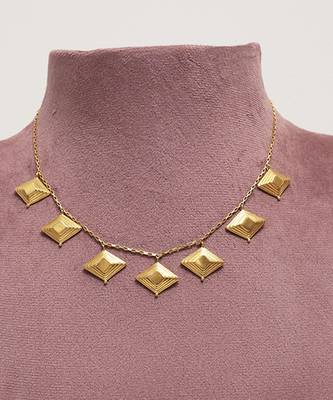 Gold studded jewellery sterling silver necklace-set 2