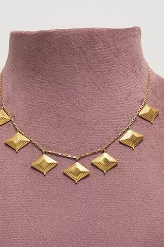 Gold studded jewellery sterling silver necklace-set