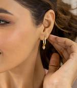 Silver studded jewellery yellow gold base earrings