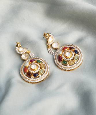 Multicolor  navratna necklace set 2
