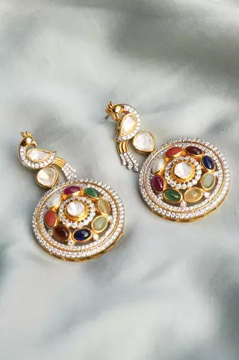 Multicolor  navratna necklace set