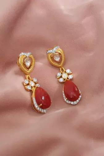 Multicolor  gold plated navratna necklace set
