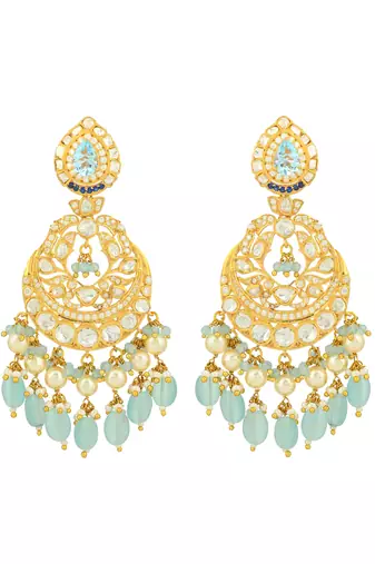 Blue sterling silver studded jewellery necklace-set