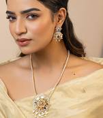 Multicolor sterling silver studded jewellery necklace-set