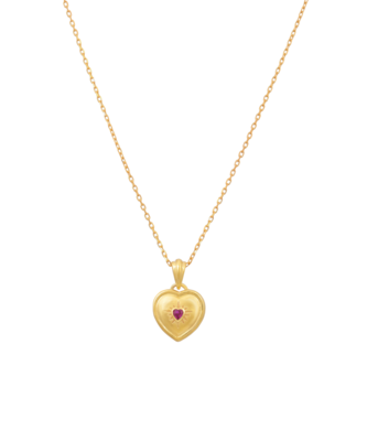 Yellow gold plated heart pendant 2