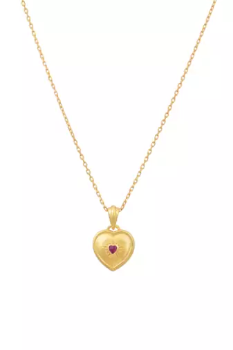 Yellow gold plated heart pendant