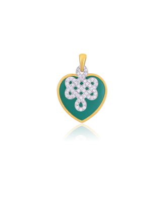 Green studded jewellery sterling silver pendant 1