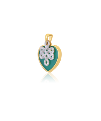 Green studded jewellery sterling silver pendant 2