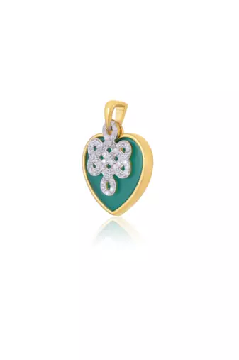 Green studded jewellery sterling silver pendant