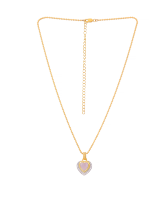 Yellow gold plated cara heart pendant 2