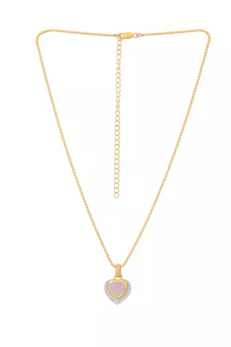 Yellow gold plated cara heart pendant