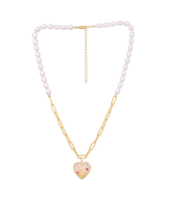 Yellow gold plated  heart pendant 1