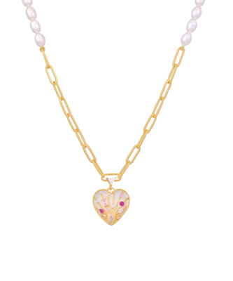 Yellow gold plated  heart pendant 2
