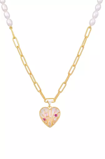 Yellow gold plated  heart pendant