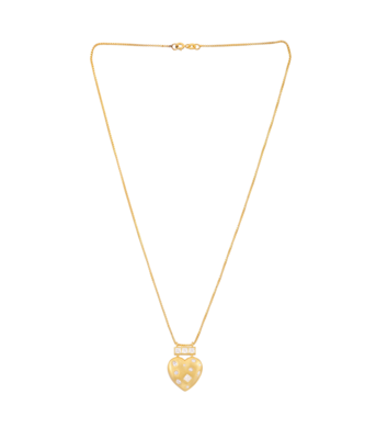 Yellow gold plated heart pendant with chain 1