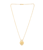 Yellow gold plated heart pendant with chain