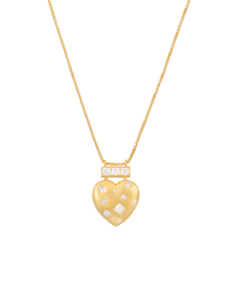 Yellow gold plated heart pendant with chain 2