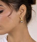 Black heart drop earrings